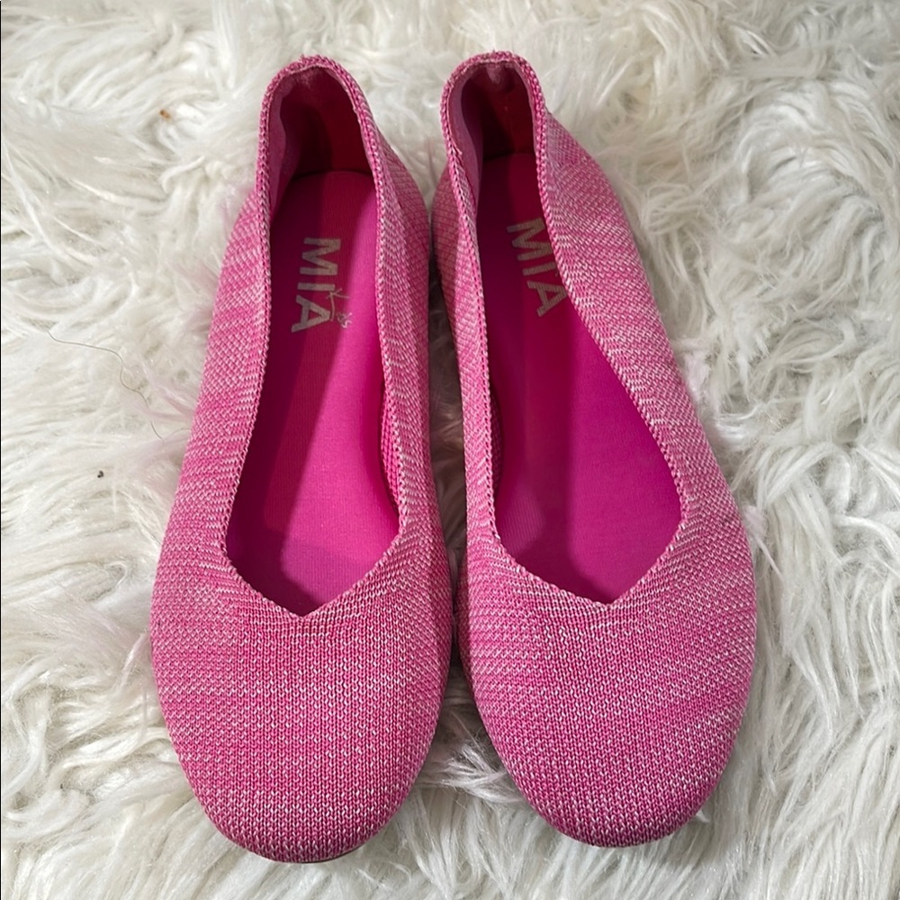 MIA Kids Kandi Ballet Flat Pink & White Slip On Lightweight Size 2